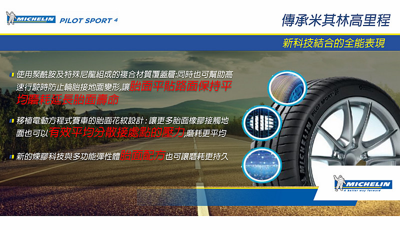 濕地性能更強化 駕馭樂趣再提升─米其林性能胎款《Michelin Pilot Sport 4》體驗 濕地性能更強化 駕馭樂趣再提升─米其林性能胎款《Michelin Pilot Sport 4》體驗