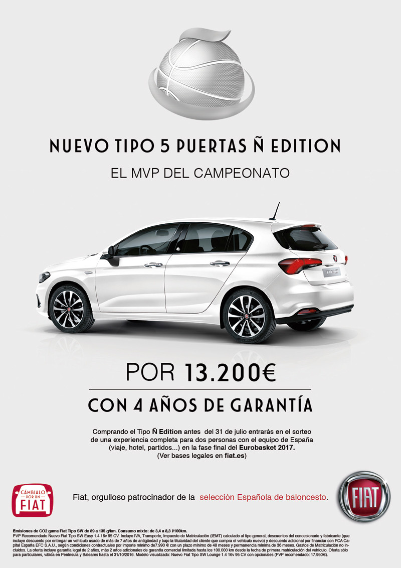 熱血籃球魂《Fiat Tipo Ñ Edition》西班牙限量登場 熱血籃球魂《Fiat Tipo Ñ Edition》西班牙限量登場