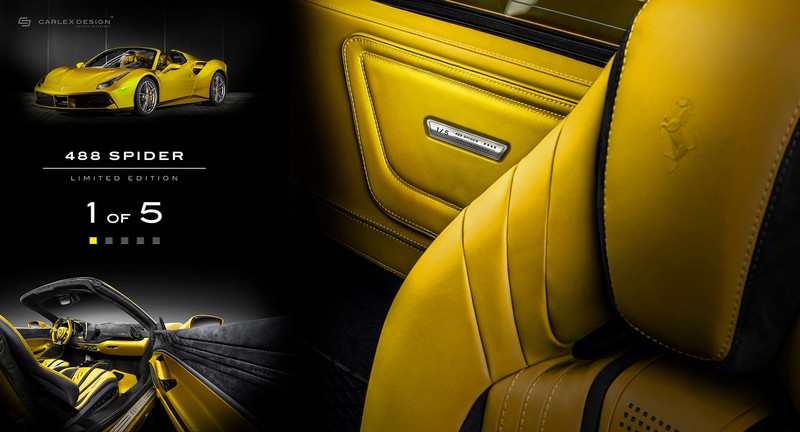 Carlex Design限量推出 《Ferrari 488 Spider》搶眼黃色奢華內裝鋪陳 Carlex Design限量推出 《Ferrari 488 Spider》搶眼黃色奢華內裝鋪陳