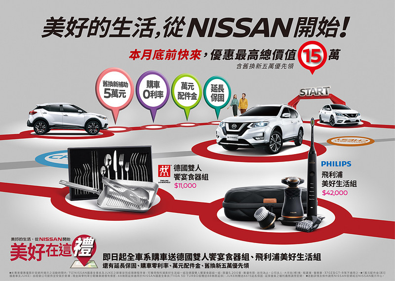 《Nissan》美好在這禮專案開跑 最高回饋價值15萬元 《Nissan》美好在這禮專案開跑 最高回饋價值15萬元