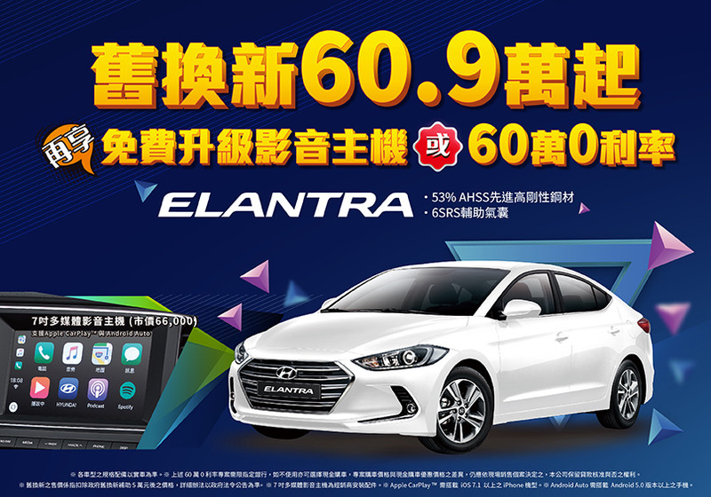 取消1.6悍動版 《Hyundai Elantra》推出舊換新60.9萬元起等多重購車優惠 取消1.6悍動版 《Hyundai Elantra》推出舊換新60.9萬元起等多重購車優惠
