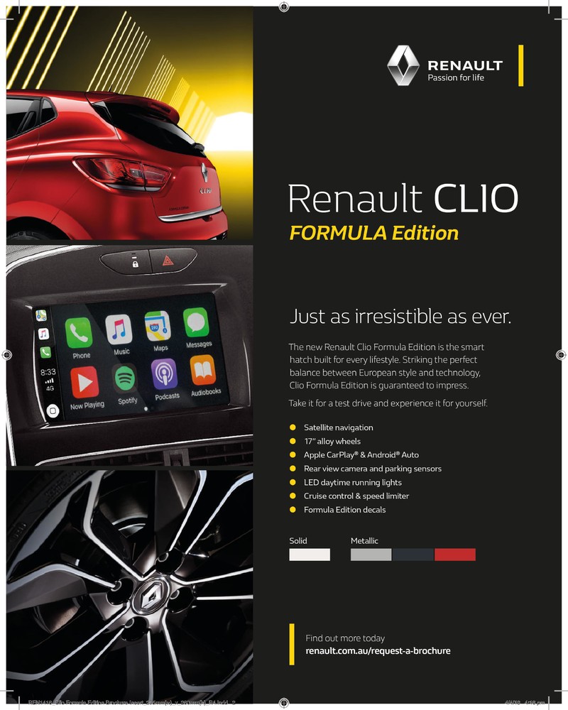 《Renault Clio Formula Edition》澳洲特仕新成員動感登場 《Renault Clio Formula Edition》澳洲特仕新成員動感登場