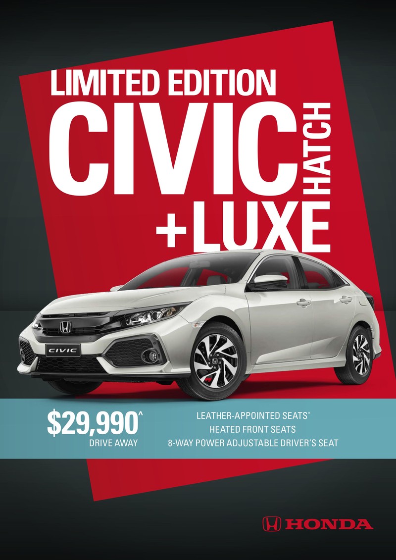 豪華更親近《Honda Civic Hatch》澳洲市場加入全新+Luxe車型 豪華更親近《Honda Civic Hatch》澳洲市場加入全新+Luxe車型