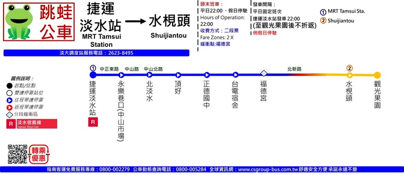 夜蛙帶你回家!「淡水-水悓頭」夜班跳蛙公車下週一上路 回家只要20分鐘 夜蛙帶你回家!「淡水-水悓頭」夜班跳蛙公車下週一上路 回家只要20分鐘