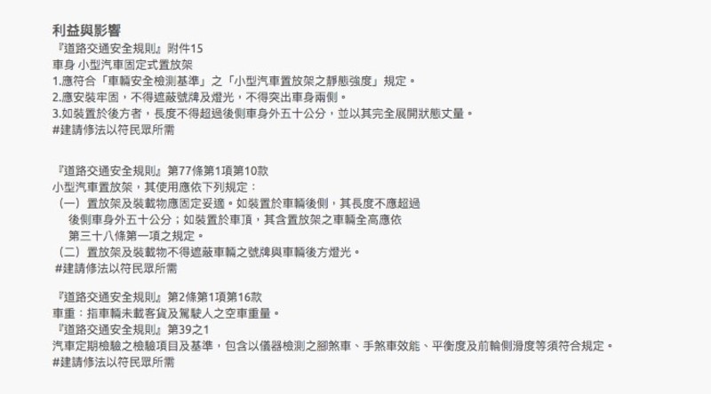 《車頂置物驗車免拆除》5000人連署!交通部這樣說 《車頂置物驗車免拆除》5000人連署!交通部這樣說